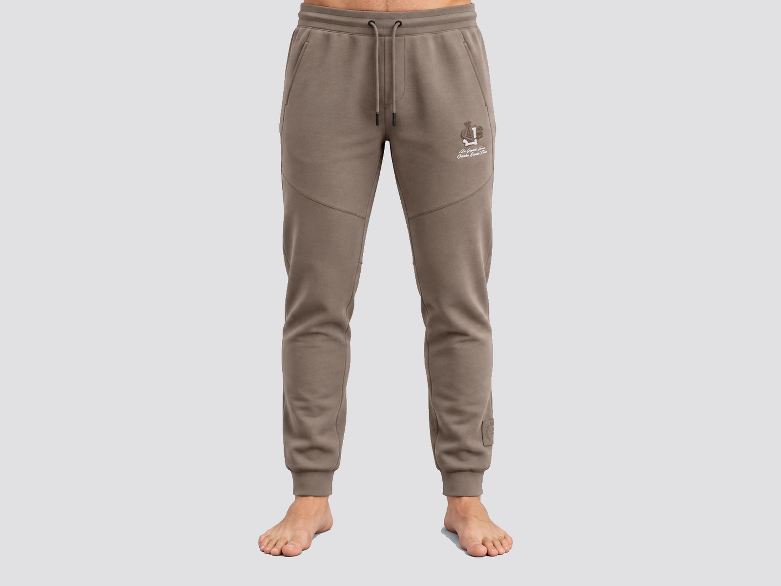 Custom jogger pants shown on a model