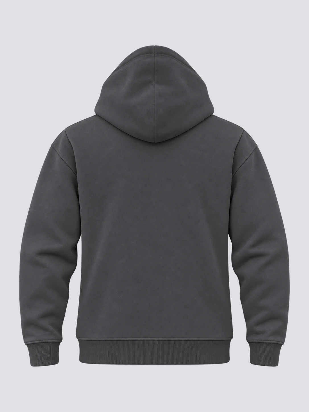 Plain back of charcoal relaxed fit athleisure hoodie