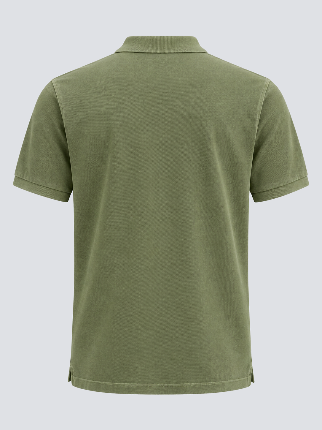 Olive washed polo shirt back