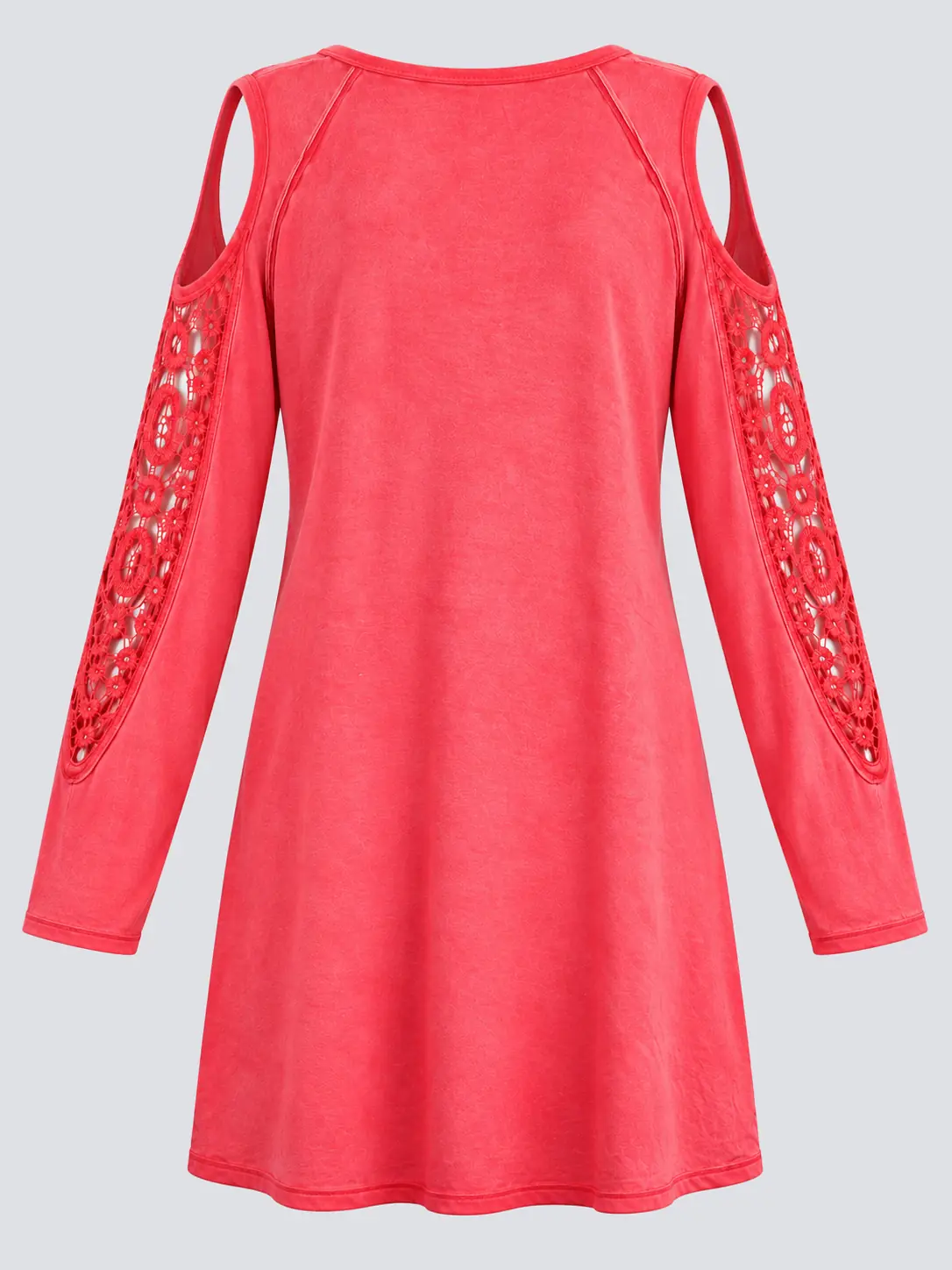 Washed coral longline women's T-shirt back