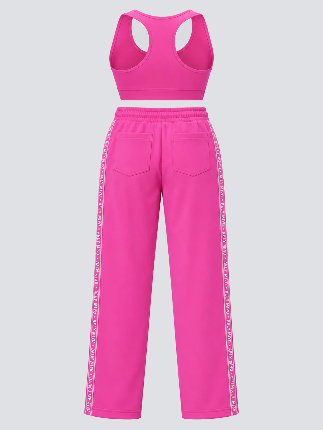 Gym training set racerback and pants back view