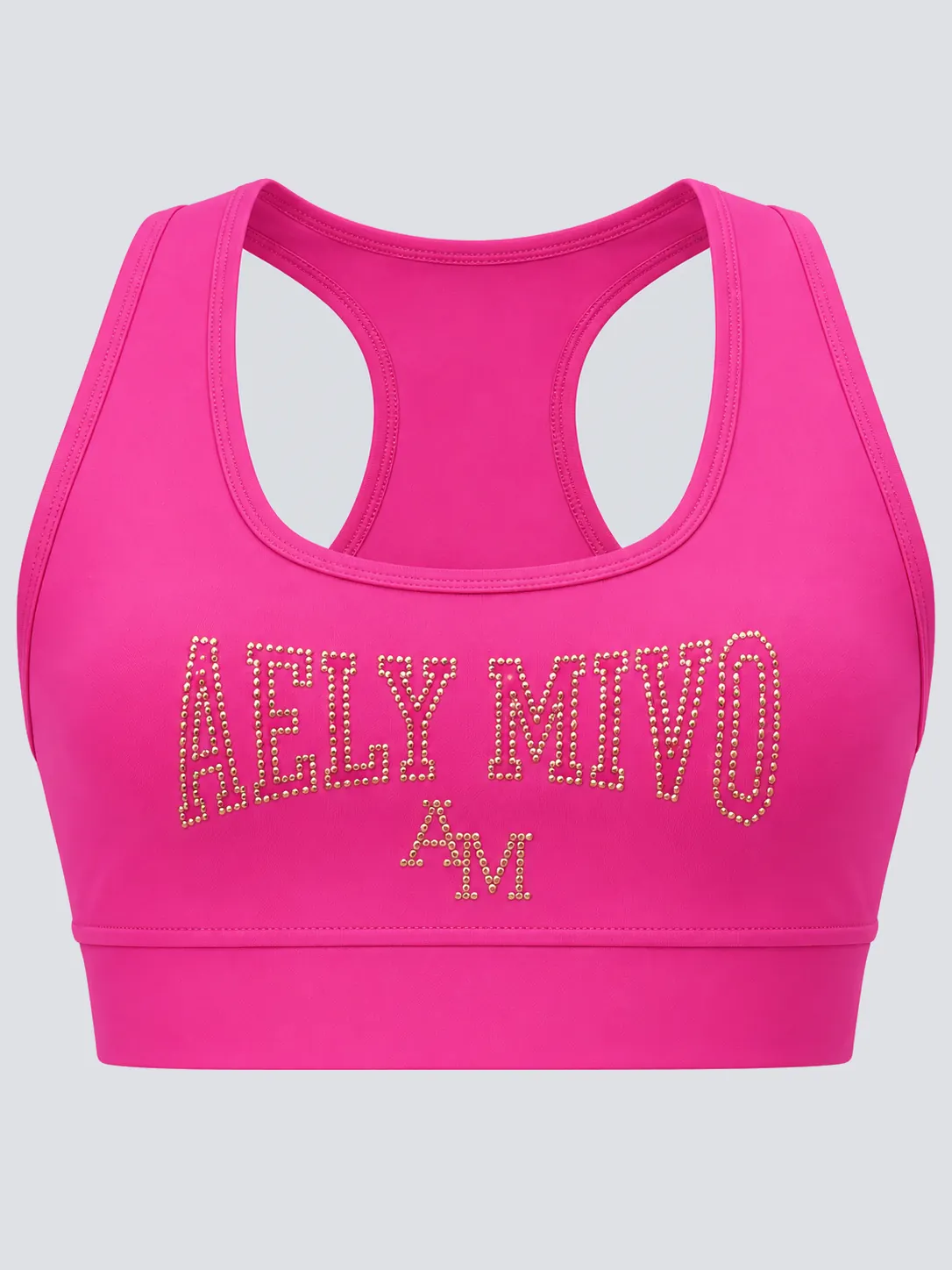 Sports bra hotfix rhinestone and racerback detail