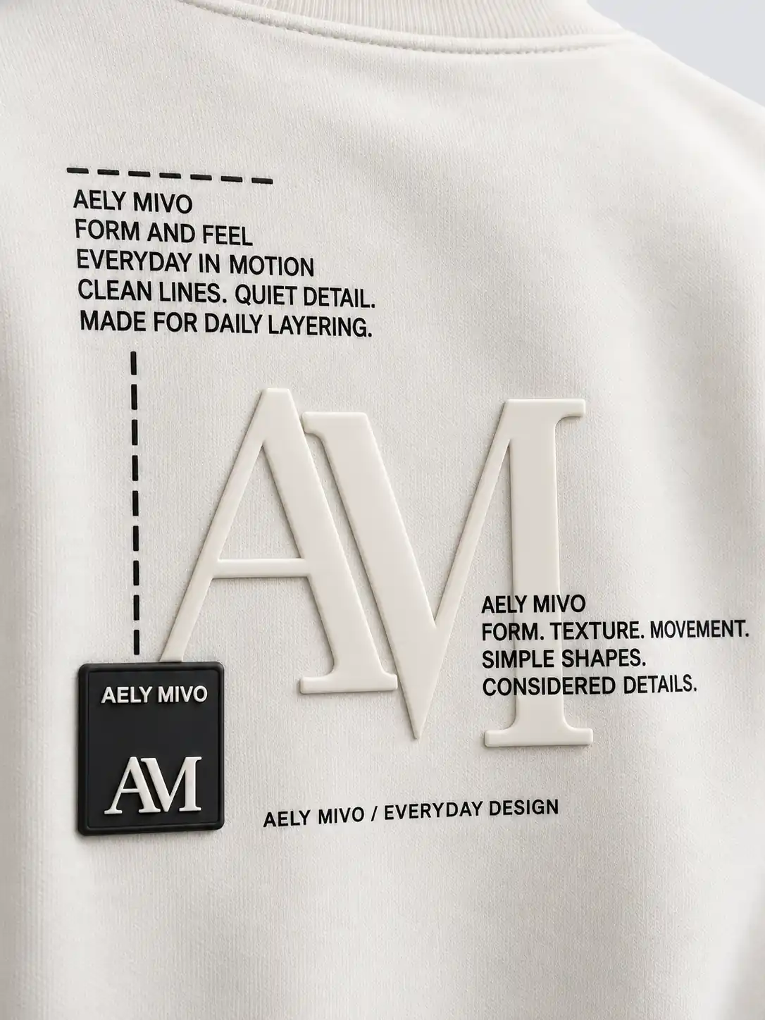 Silicone back print, flat text and TPU label detail
