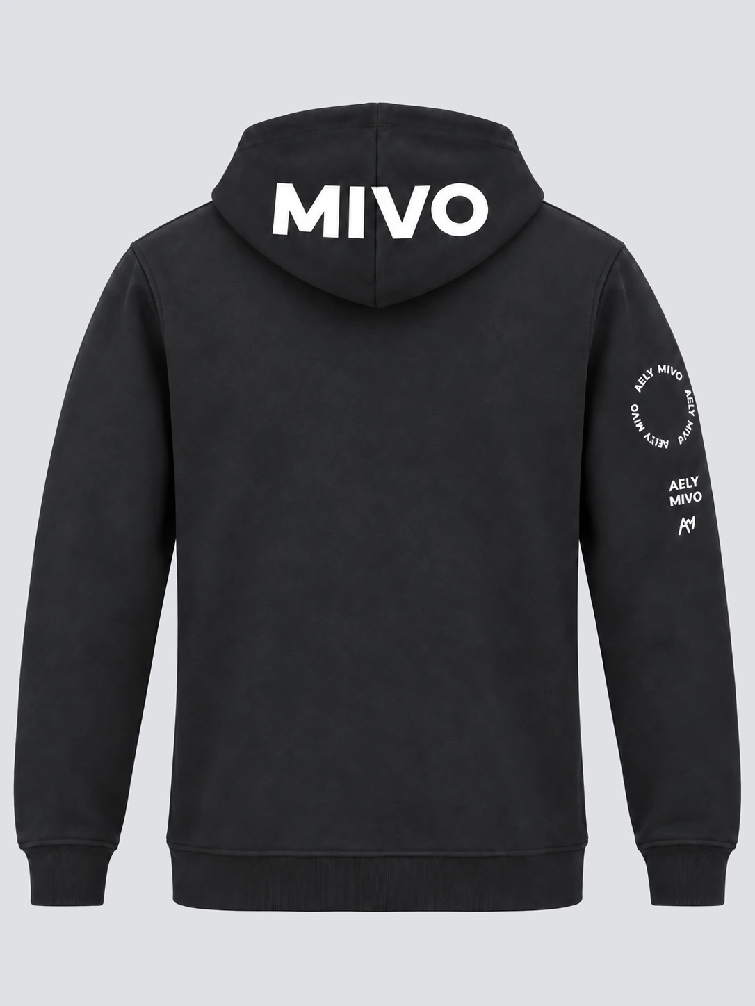 Printed pullover hoodie back with hood and sleeve graphics