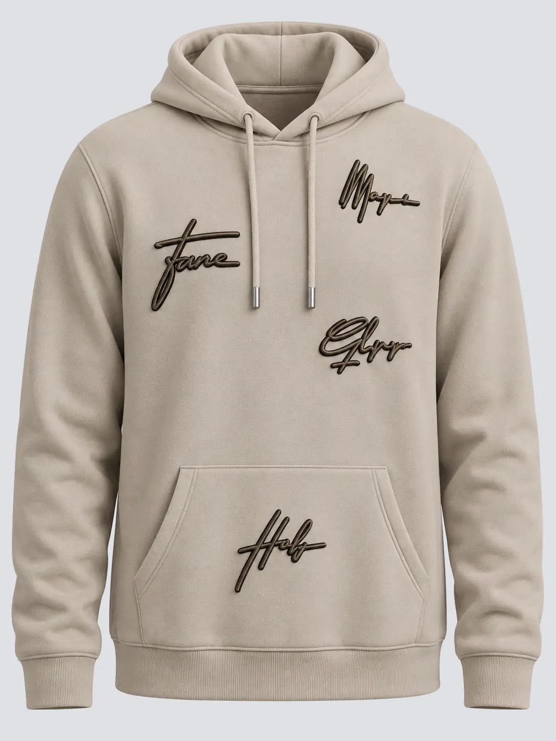 Embroidered pullover hoodie front