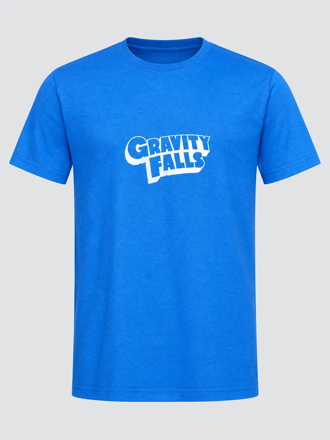 Blue performance T-shirt with reflective print