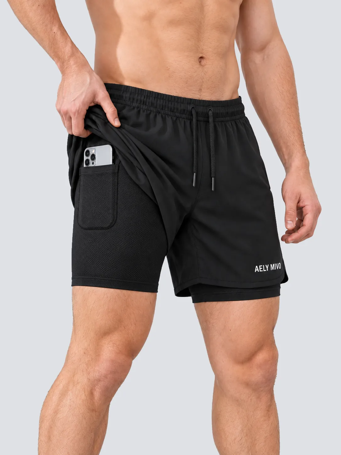 Inner mesh phone-pocket detail
