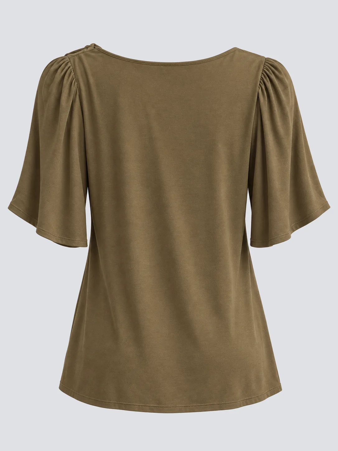 Olive women's bamboo blend T-shirt back