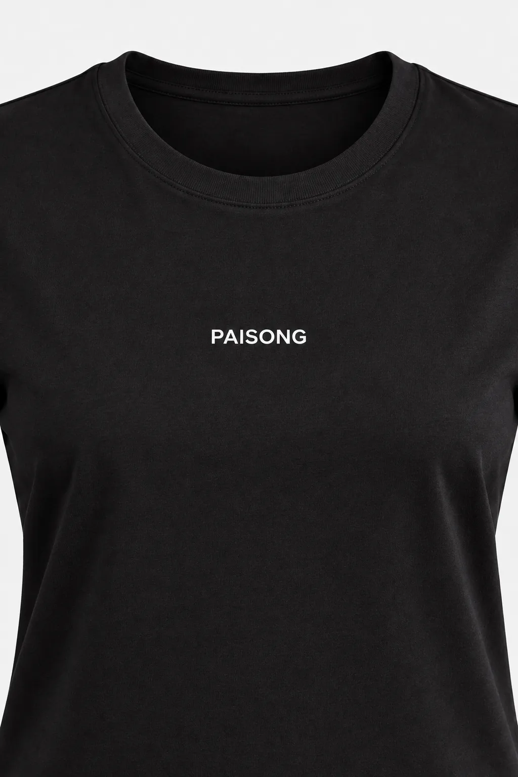 Paisong chest rubber print detail on black jersey