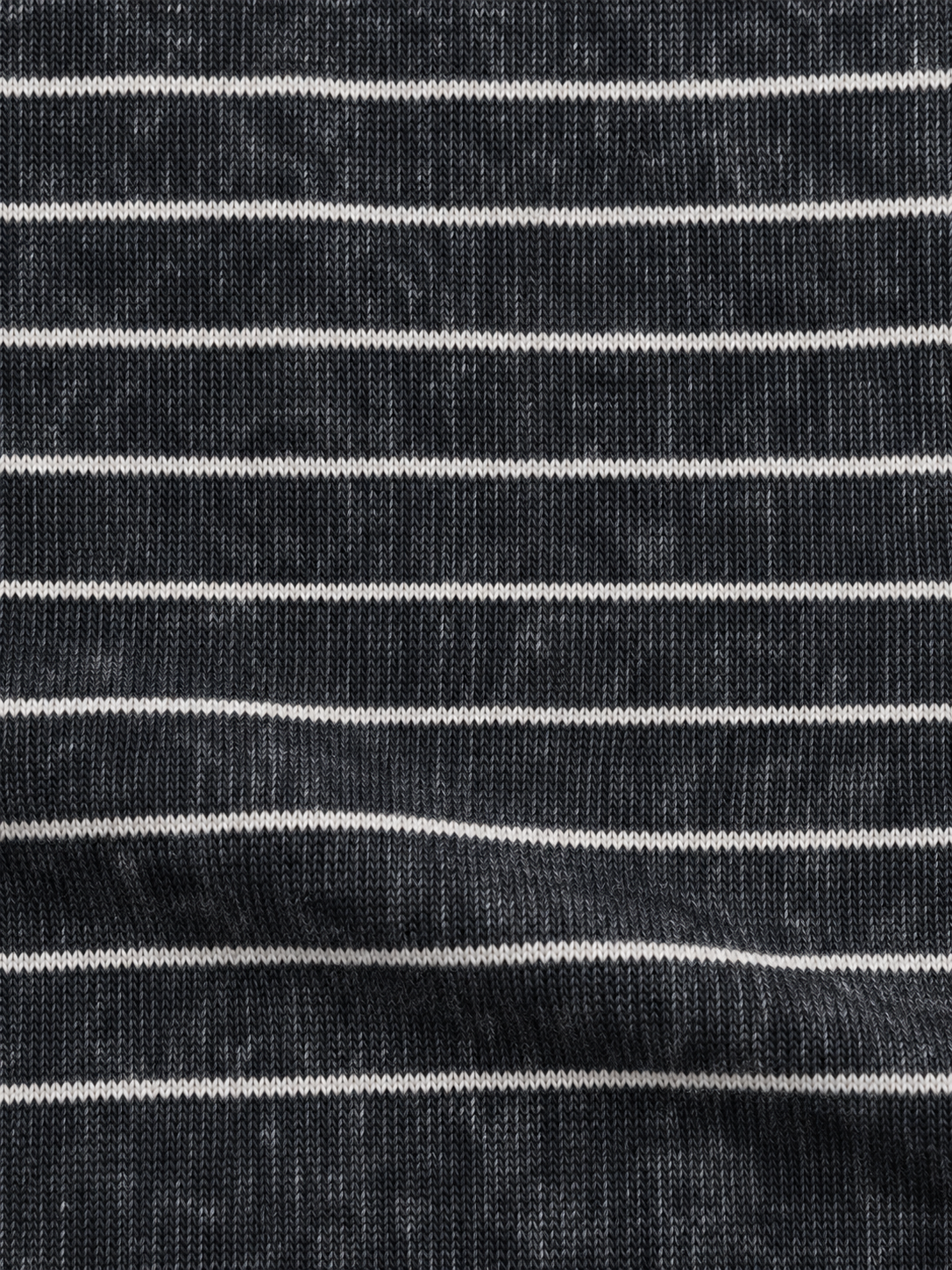 Cotton knit denim jersey and yarn-dyed stripe detail