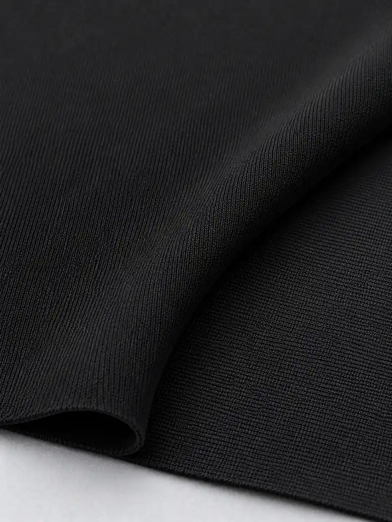 Matte polyester-spandex warp-knit fabric detail
